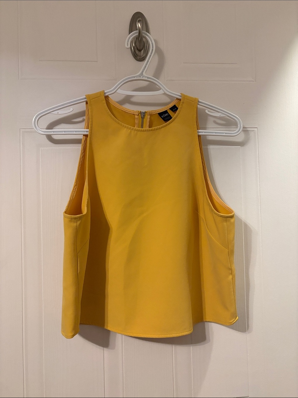 Sleeveless Round-Neck Tank Top in Mustard Yellow